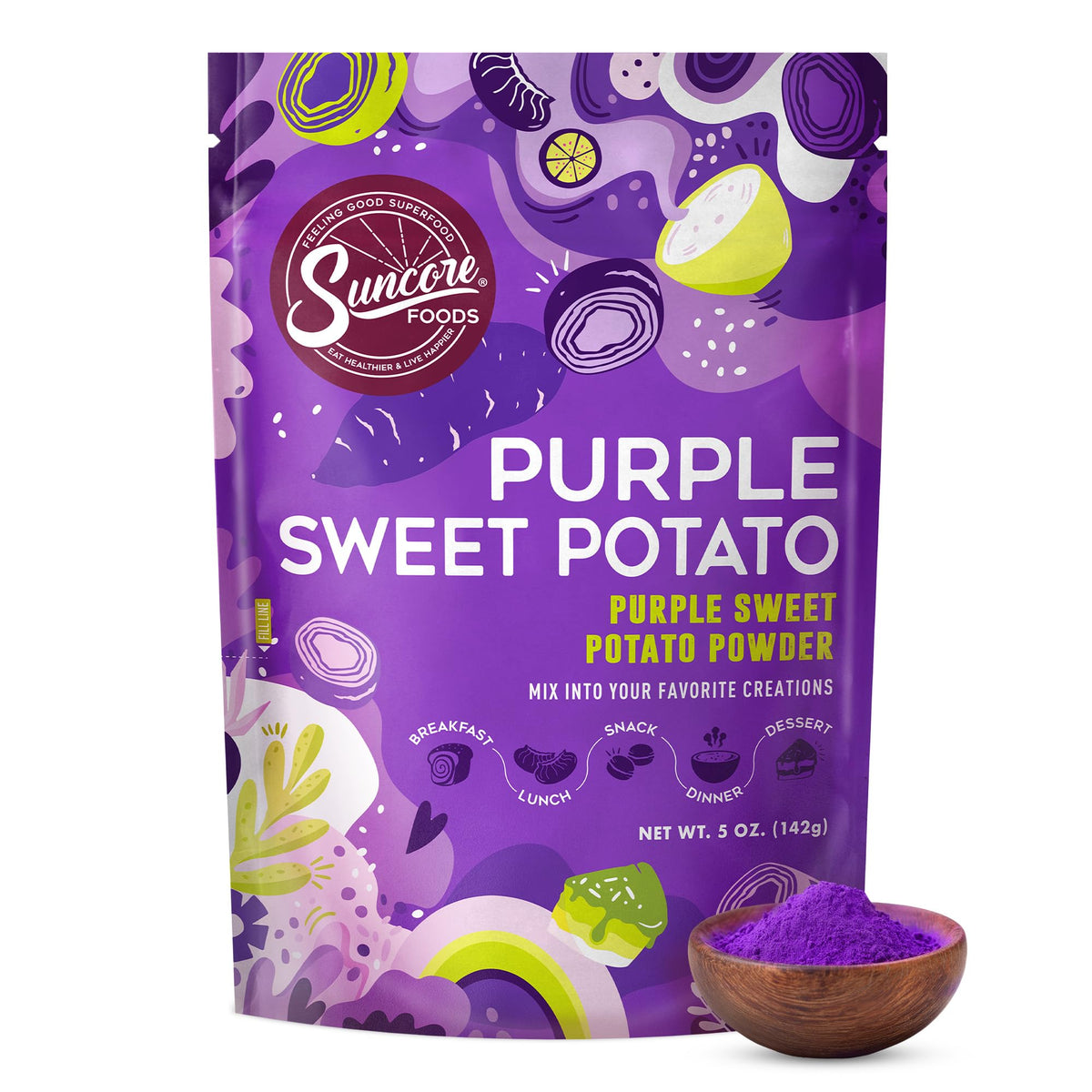 Suncore Foods Purple Sweet Potato Powder 5oz | Gluten Free | Vegan