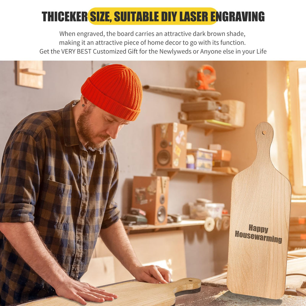 Lounsweer 6 Pcs Thicken Cutting Board Bulk Wood Board for Chopping Serving Charcuterie Material for Laser Engraving Mother' Day Wedding Housewarming Gift
