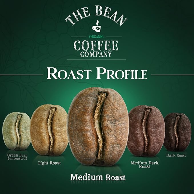 The Bean Organic Coffee Company Water Processed DECAF Peppermint Mocha, Medium Roast, Whole Bean Coffee, 16-Ounce Bags (Pack of 2)