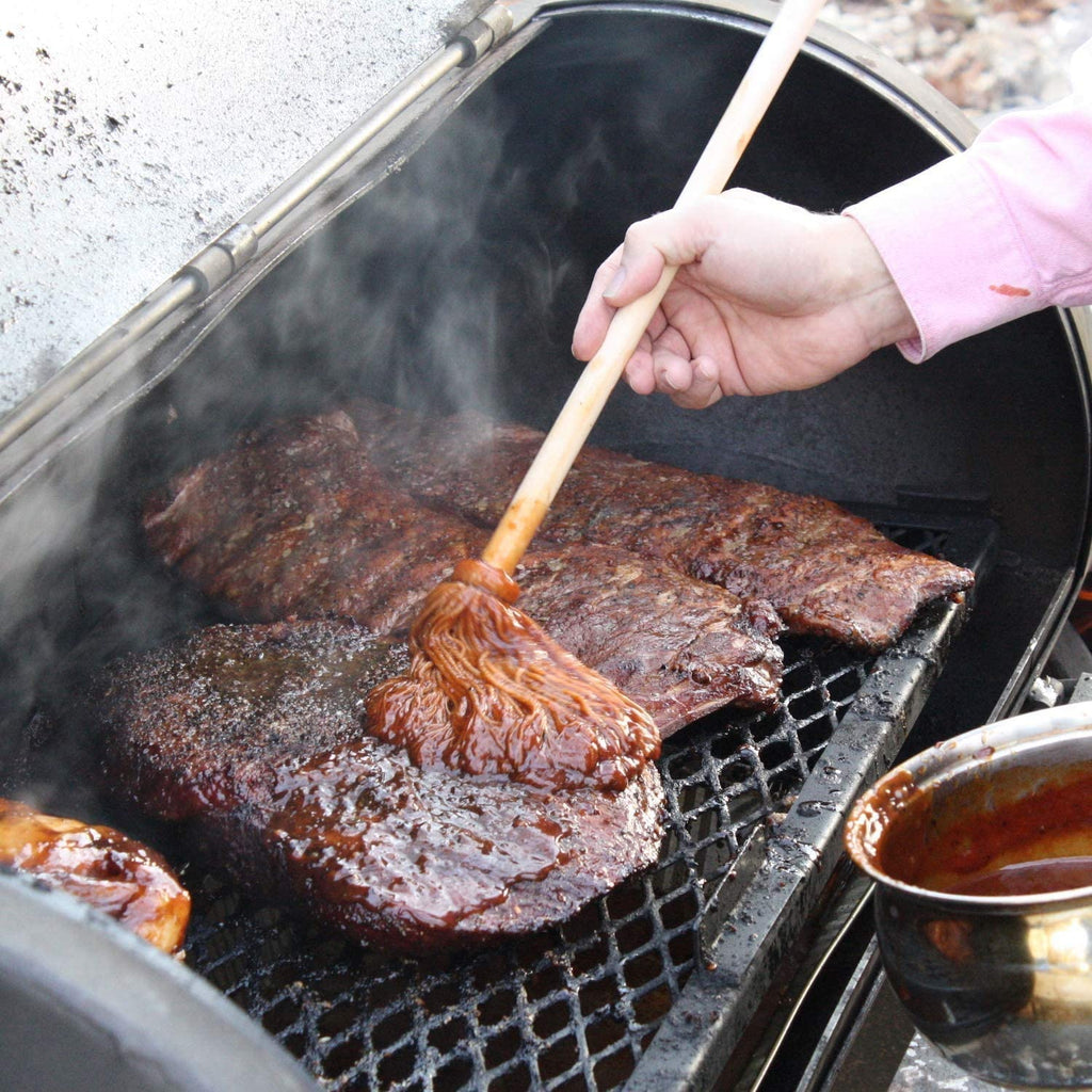 BETTER GRILLIN' BBQ Bastin Mop Basting Barbecue Brush/Mop Easily Applies Marinades, Sauces, Washes Out, 16in Handle, 1pk