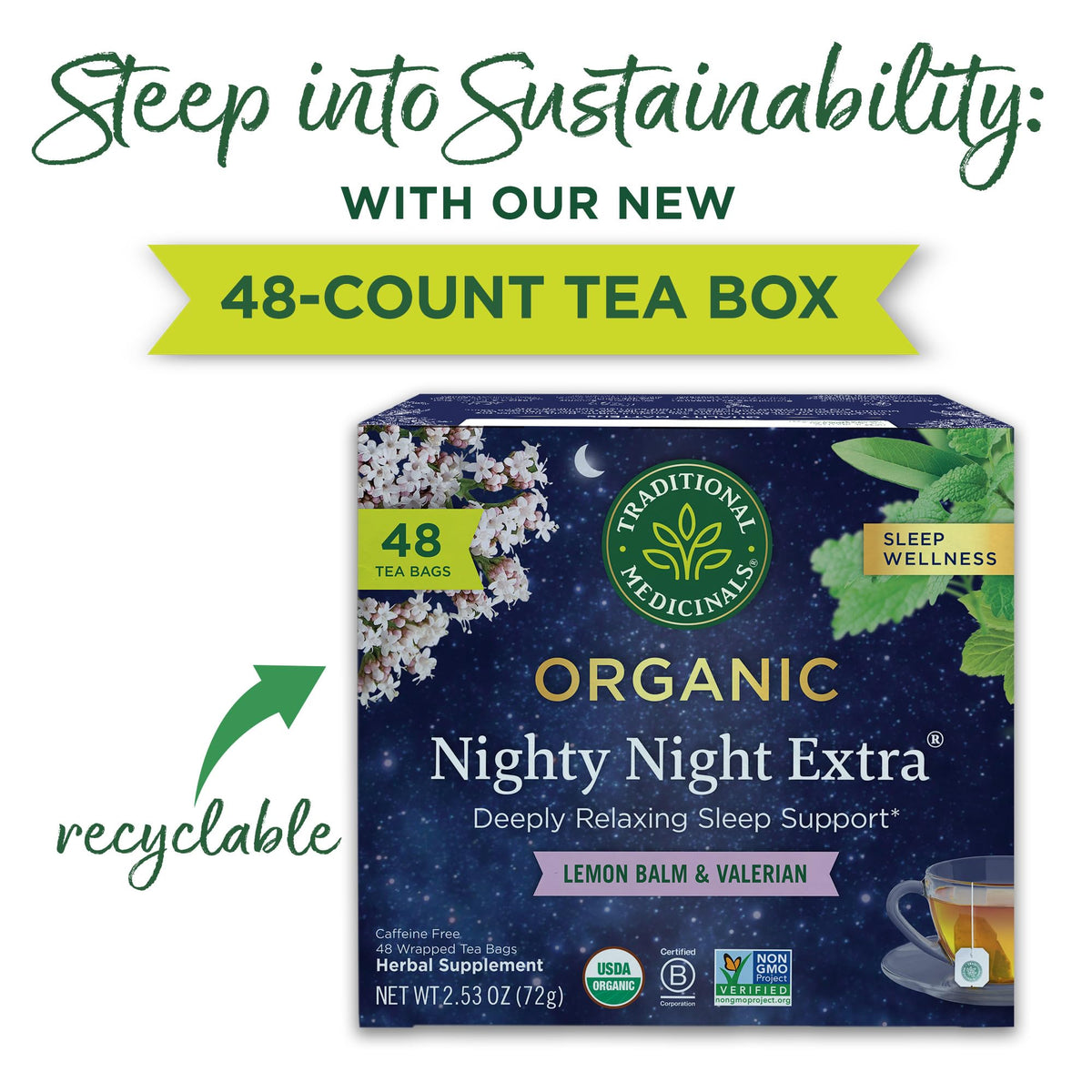 Traditional Medicinals Organic Nighty Night Extra, 48 Tea Bags