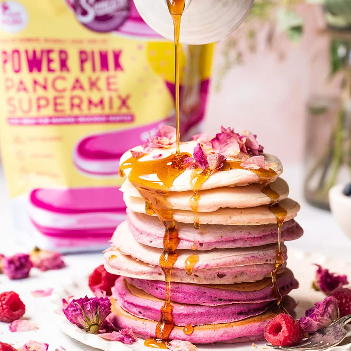 Suncore Foods Power Pink Pitaya Pancake & Waffle Mix 20oz | Plant-Based