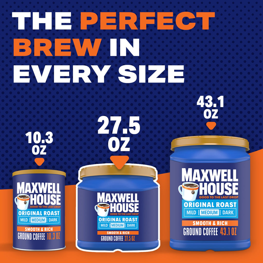 Maxwell House Ground Coffee, Original Roast, 27.5 oz Canister