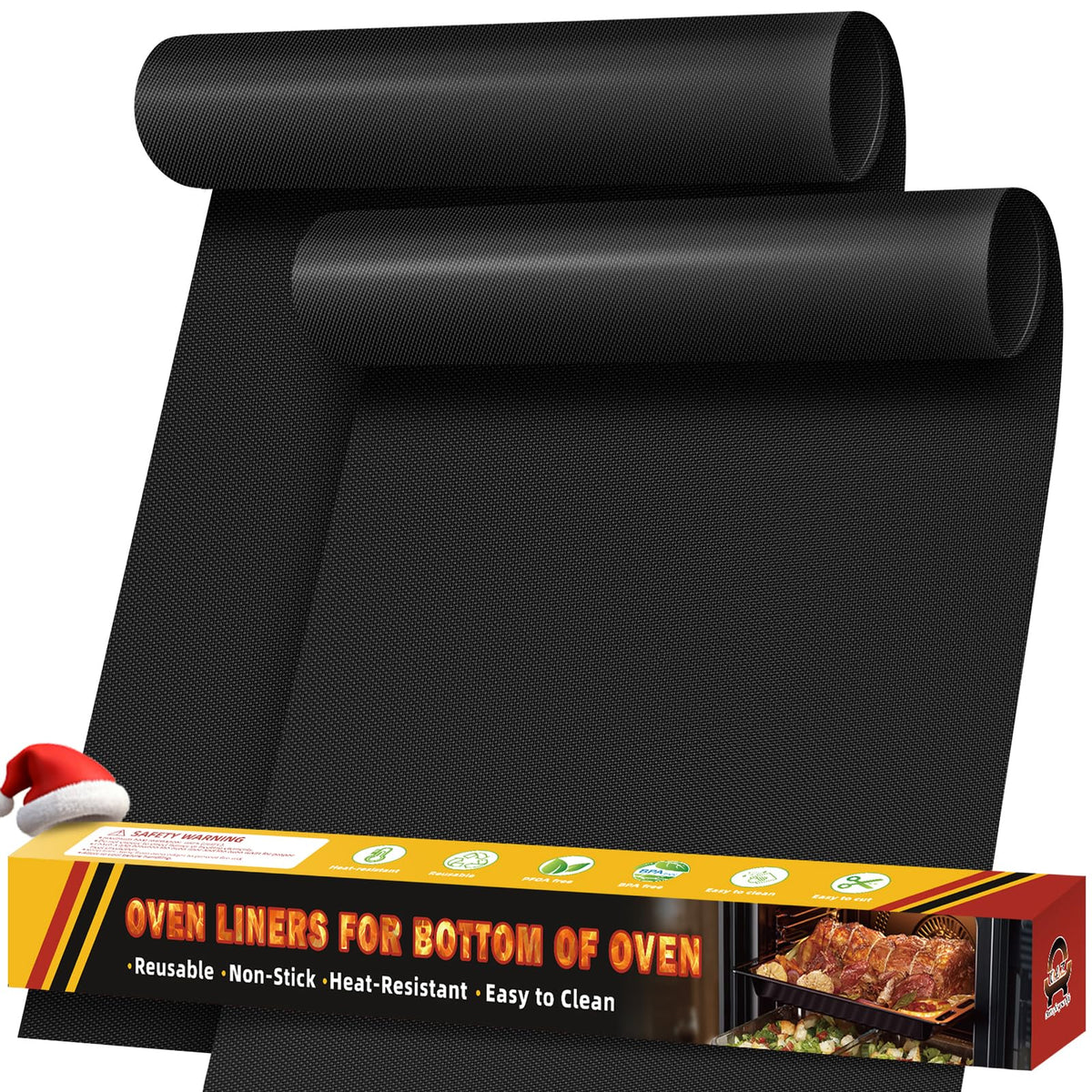 2 Pack Oven Liners for Bottom of Oven, 17"x25" Heavy Duty Non-Stick Oven Liner Mat, Reusable Heat Resistant Grill & Baking Mat, BPA/PFOA Free Roaster Liners, Fits Electric, Gas, Toaster Ovens (Copper)