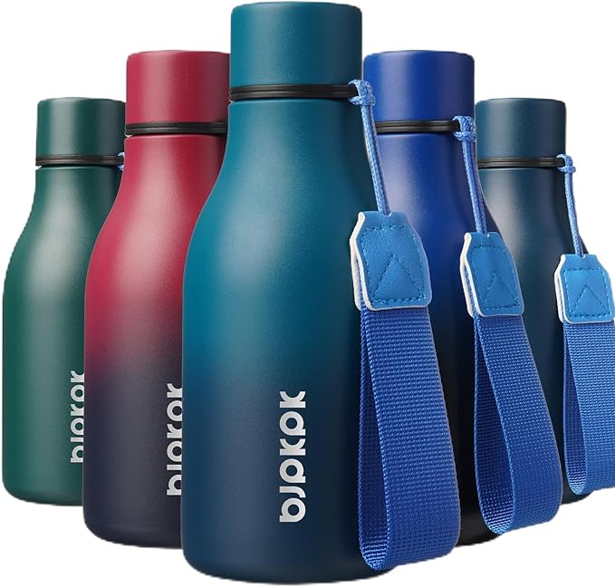 BJPKPK 18oz Insulated Water Bottle, Stainless Steel Bottle with Carry Strap