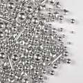 Silver Pearl Rods Heart Sprinkles, Baking Sugar, Silver Sprinkles for Cake, Mix Size, Cupcake Decoration, Holiday, Mother's Day, Wedding Party Supplies