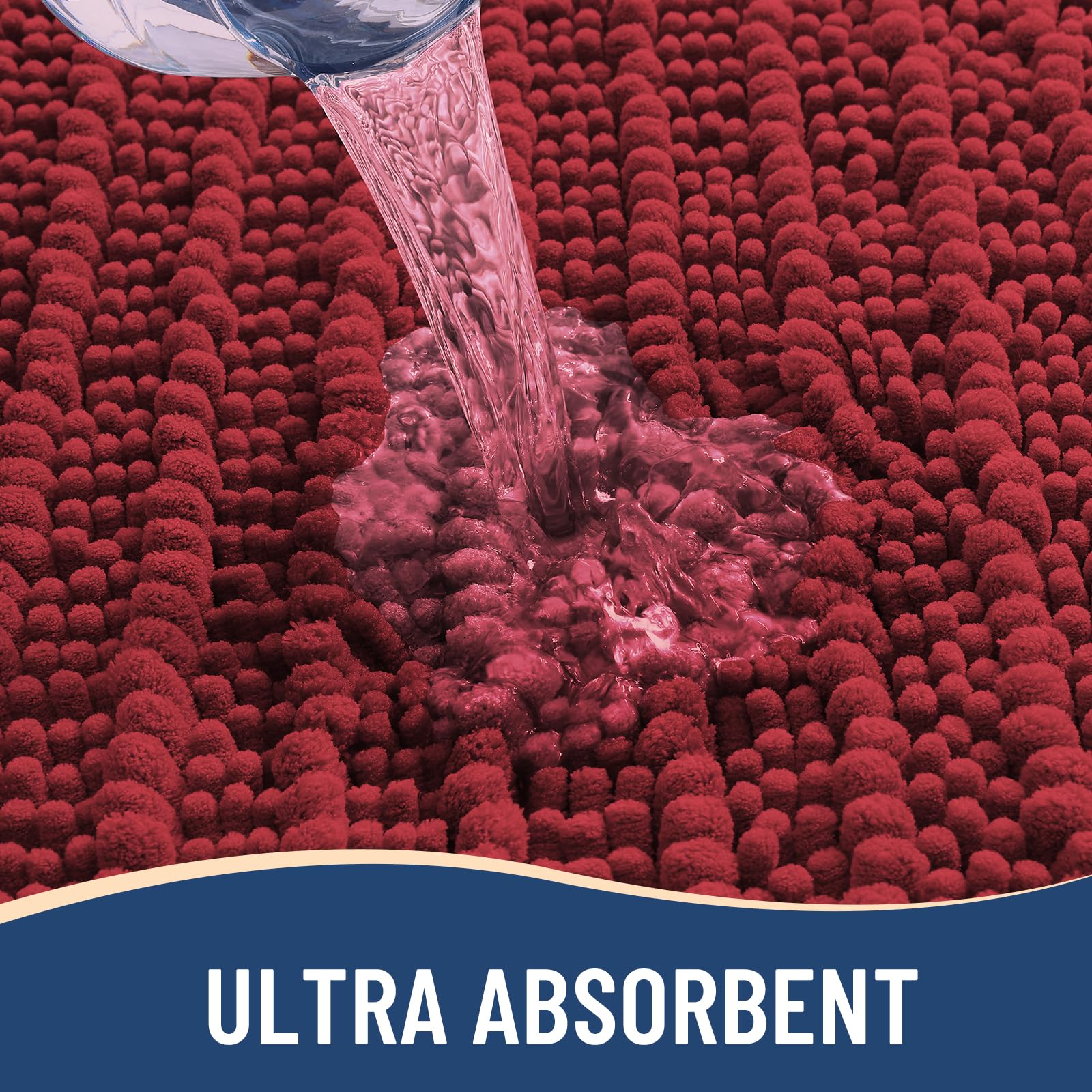 Arotive Bathroom Rugs Mat 60x24, Soft Absorbent Chenille Shaggy Bath Mat