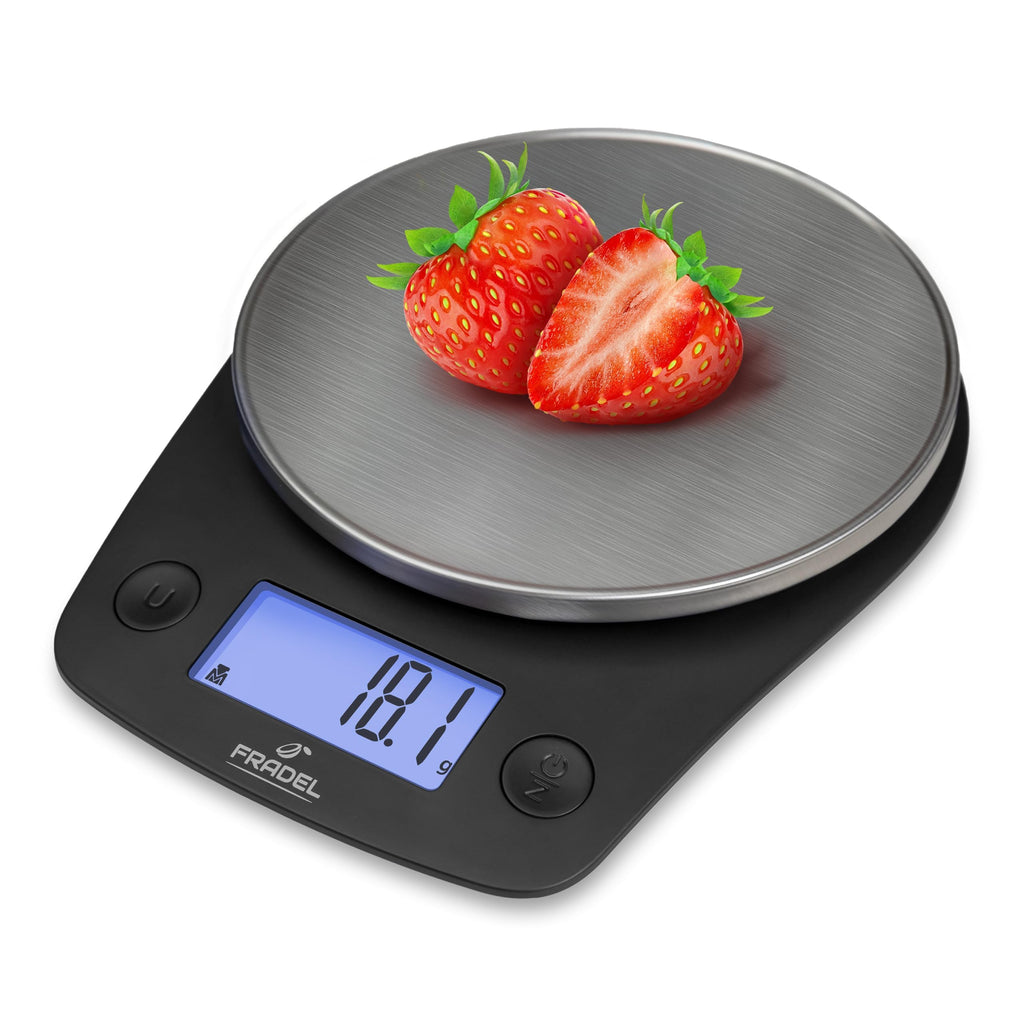 Fradel 0.1g Digital Kitchen Food Scale in Grams & Ounces - 11lb, for Cooking, Baking, Weight Loss - Round