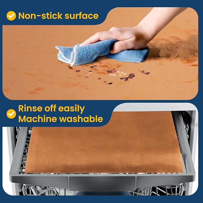 Oven Liners for Bottom of Oven -2Pack Large Heavy Duty Oven Mat, Toaster Gas Stove Oven Liner,Oven Covers for Electric Stove,Grill Mat - BPA & PFOA Free Kitchen Accessory to Keep Oven Clean