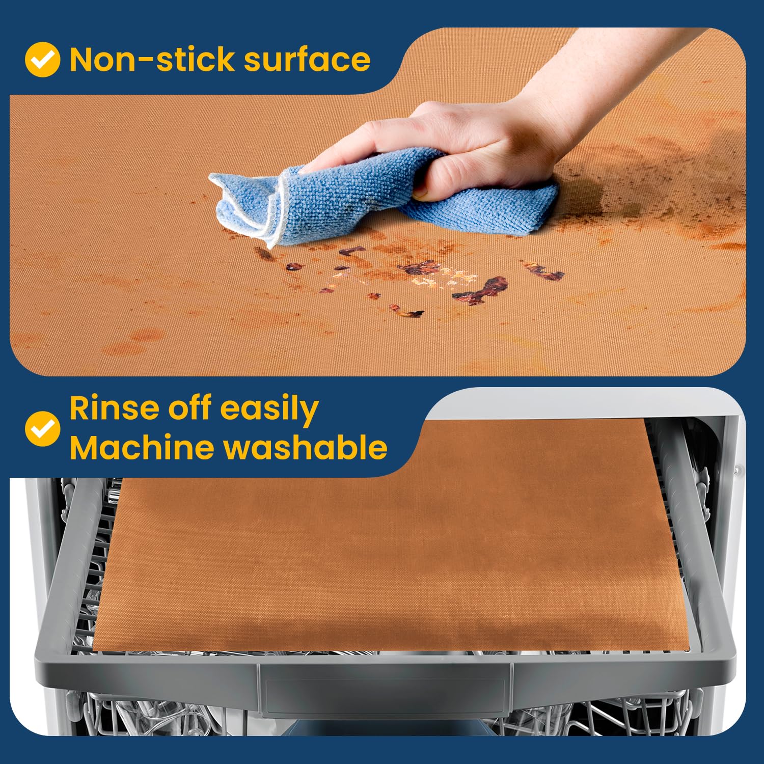 Oven Liners for Bottom of Oven -2Pack Large Heavy Duty Oven Mat, Toaster Gas Stove Oven Liner,Oven Covers for Electric Stove,Grill Mat - BPA & PFOA Free Kitchen Accessory to Keep Oven Clean