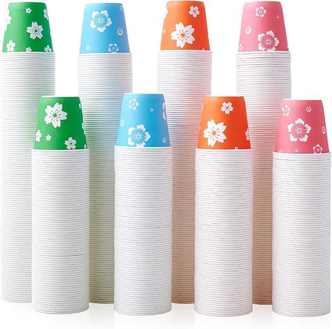 LITOPAK 400 Pack 3 oz Paper Cups, Small Paper bathroom cups 3 ounce