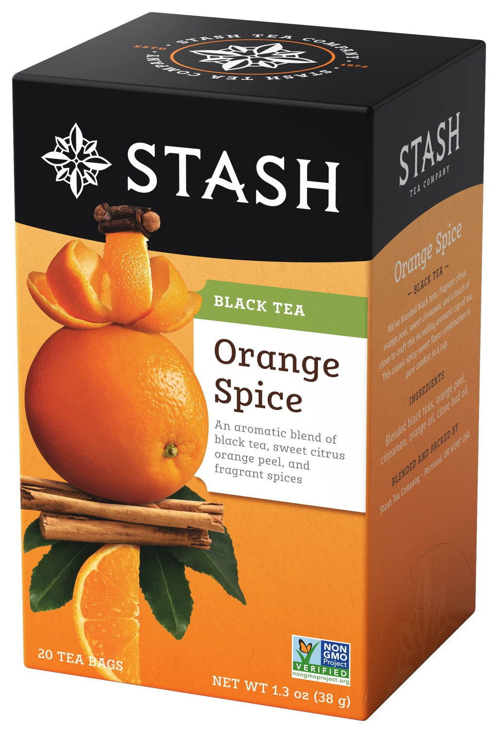 STASH Orange Spice Black Tea, 120 Bags (6 Boxes of 20), Caffeinated