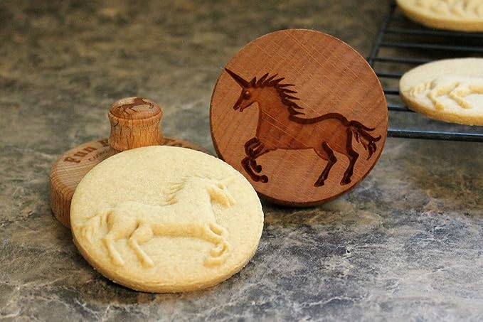 Wood Cookie Stamp, 2.5 Inch (Unicorn CS-025)