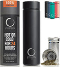 Pure Zen Tea Insulated Tea Infuser Bottle, 15 oz, Tea Thermos with Infuser