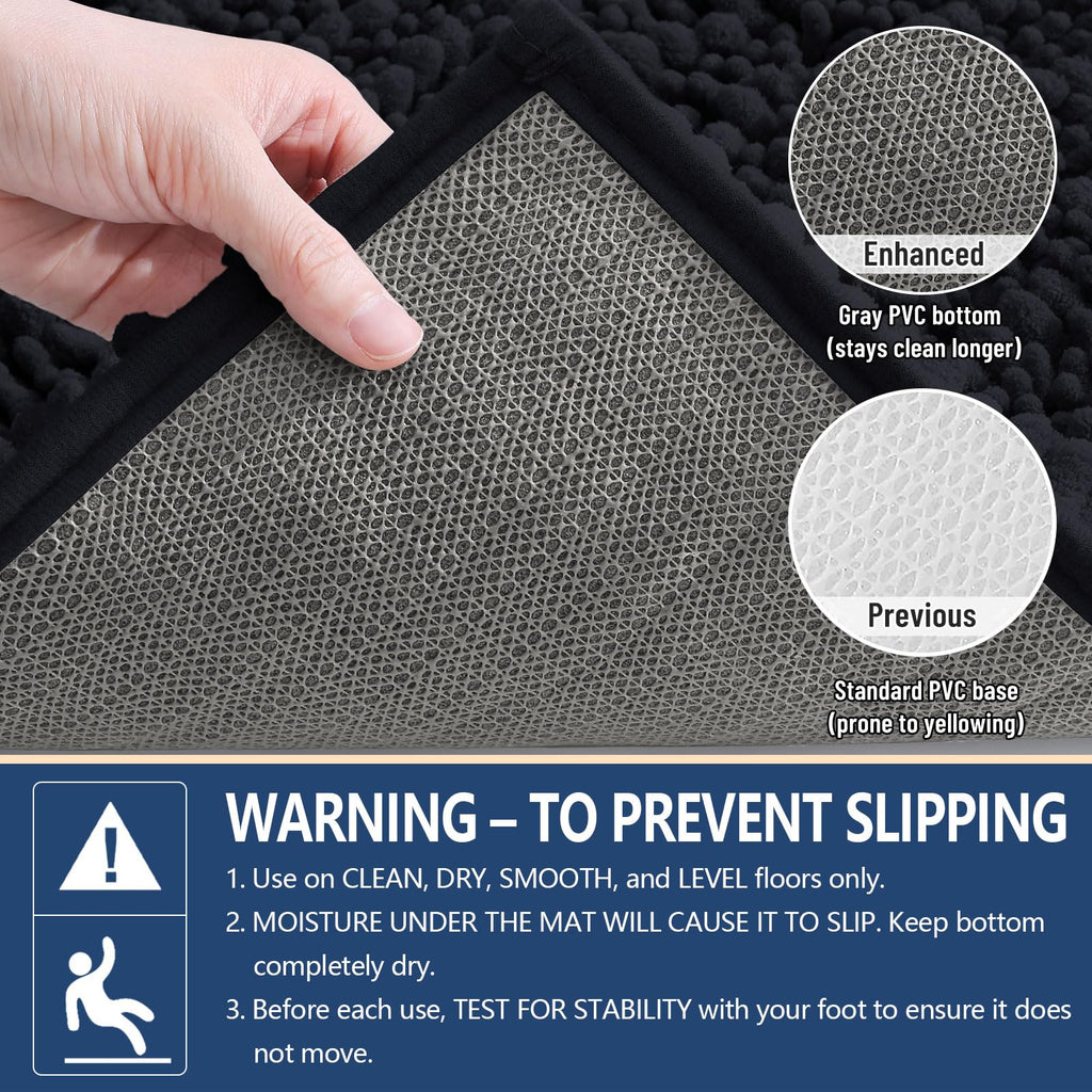 Arotive Bathroom Rugs Mat 47x20, Soft Absorbent Chenille Shaggy Bath Mat