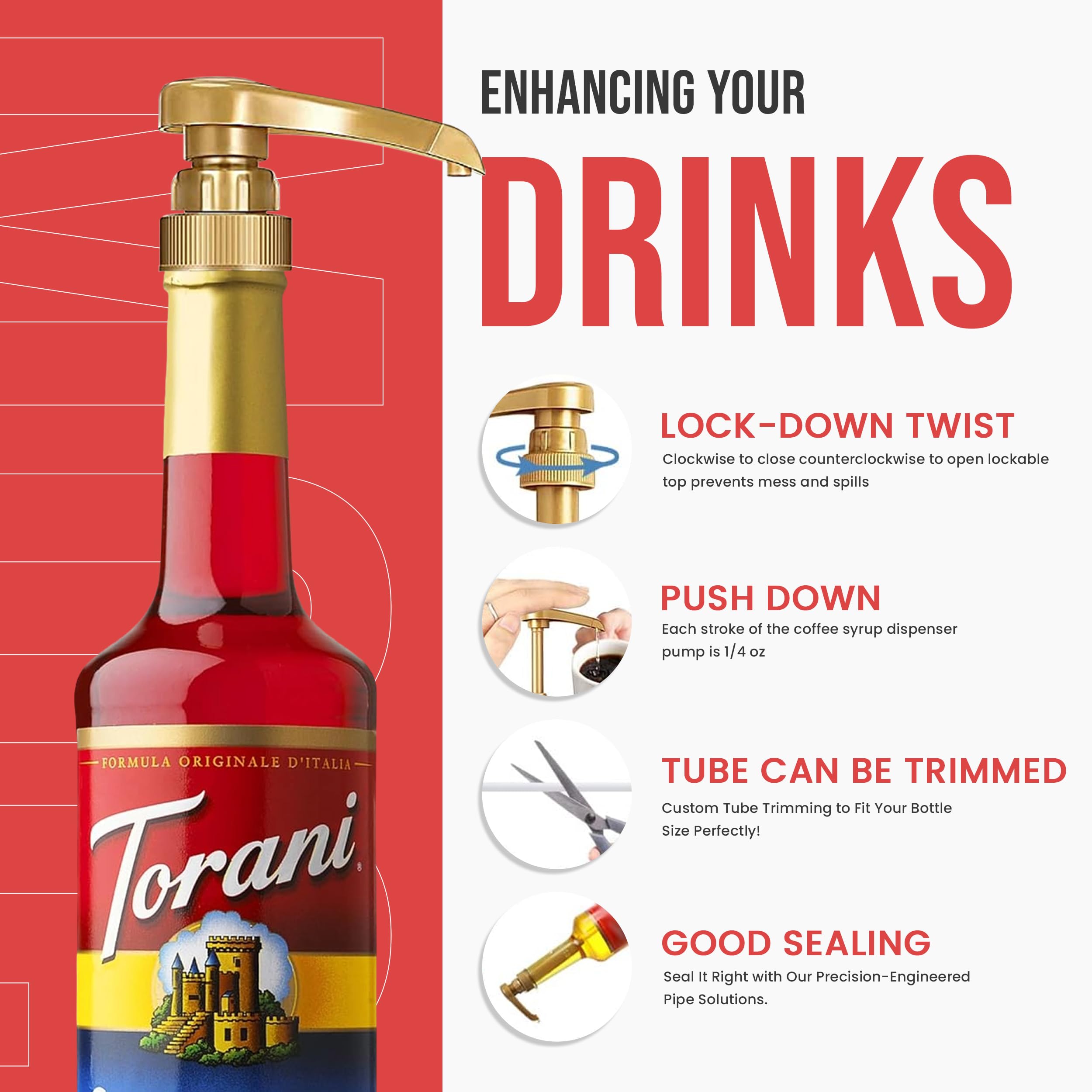 Torani Fruit Bowl Syrup Variety Pack – Raspberry, Strawberry, Blackberry, Cherry, Orange & Peach Flavors for Italian Soda, Lemonade, Tea, Mocktails & Drinks | 6 Pack with 6 Pumps