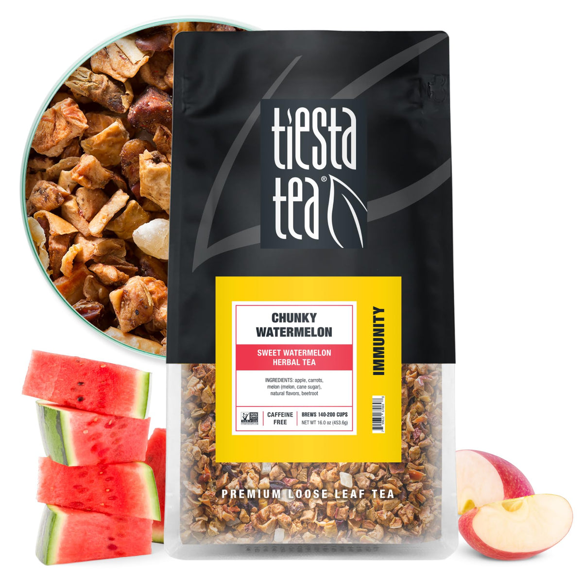 Tiesta Tea Strawberry Kiwi Herbal Tea Loose Leaf Fruit Tea Blend 16oz