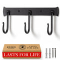 RTZEN Classic Farmhouse Wall Mount Multi-Use Wrought Iron Hook Set (3 Pack)