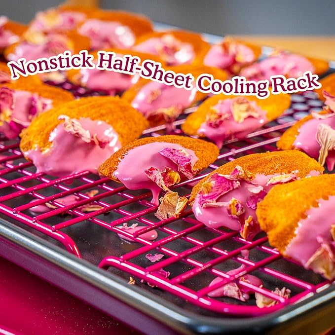Great Jones Big Chill Wire Cooling Rack (Pepper) – 16.25" × 11.25" Heavy-Weight Aluminized Steel,Nonstick Baking Rack – Oven Safe 450 °F, Bacon & Cookie Cooling Rack – Fits Half Sheet Pans