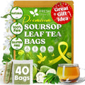 40 Premium Soursop Graviola Leaf Tea Bags, 100% Natural and Pure from Soursop Leaves, Handmade, Made With Natural Materials-Corn Fiber Tea Bag, Sugar/Caffeine/Gluten Free, Hoja Guanabana Tea