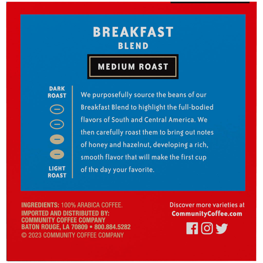 Community Coffee Breakfast Blend, Medium Roast Single-Serve Keurig K-Cup Pods, 12 Count (Pack of 1)