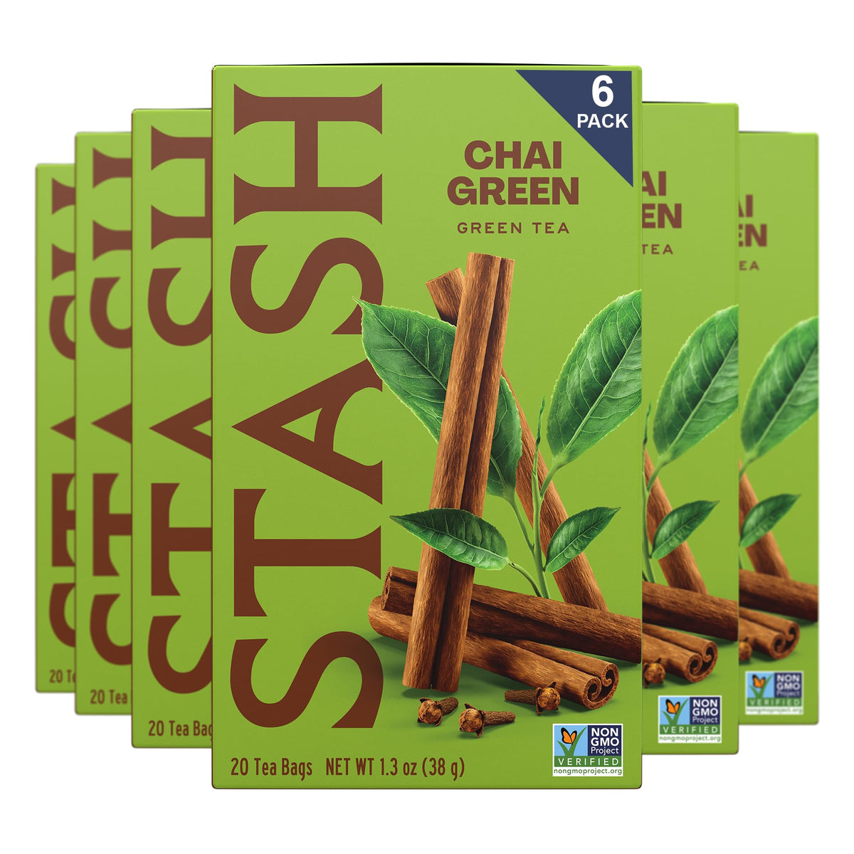 STASH Chai Green Tea, 120 Bags (6 Boxes of 20), Caffeinated