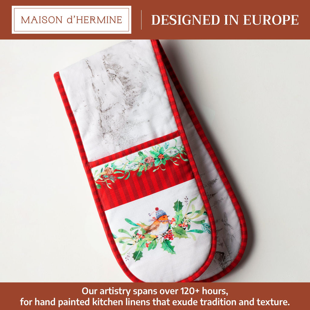 Maison d' Hermine Double Oven Mitts 100% Cotton Double Oven Glove (7"x35")
