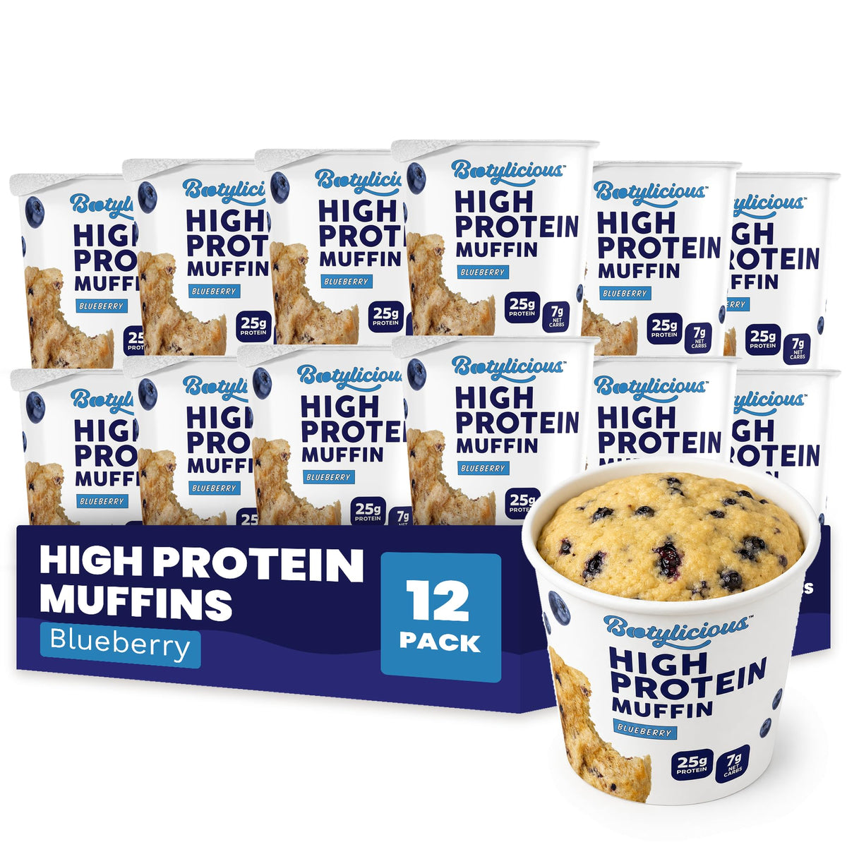 Bootylicious High Protein Muffins Variety Pack, 12 Flavors, 12 Cups