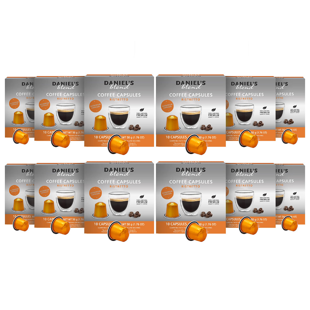 Daniels Blend Espresso Aluminum Capsules Compatible with Nespresso 120 Coffee Pods Single Server Kosher Certified Ristretto
