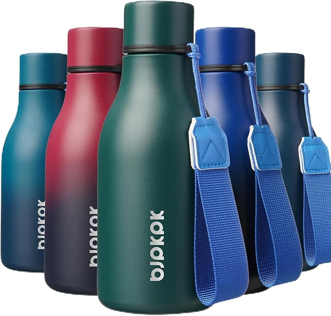 BJPKPK 18oz Insulated Water Bottle, Stainless Steel Bottle with Carry Strap