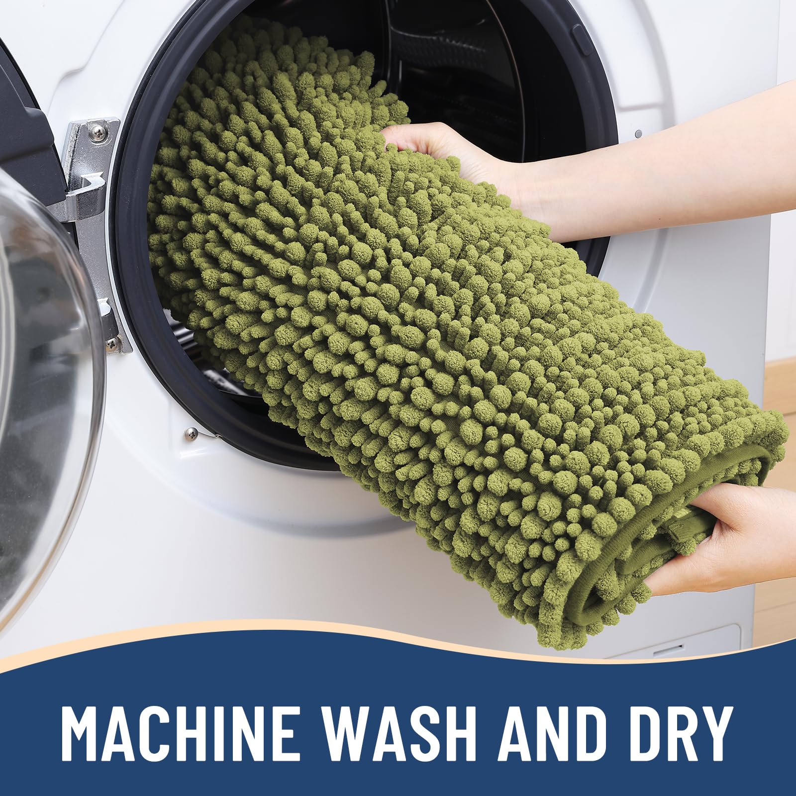 Arotive Bathroom Rugs Mat 24x16, Soft Absorbent Chenille Shaggy Bath Mat