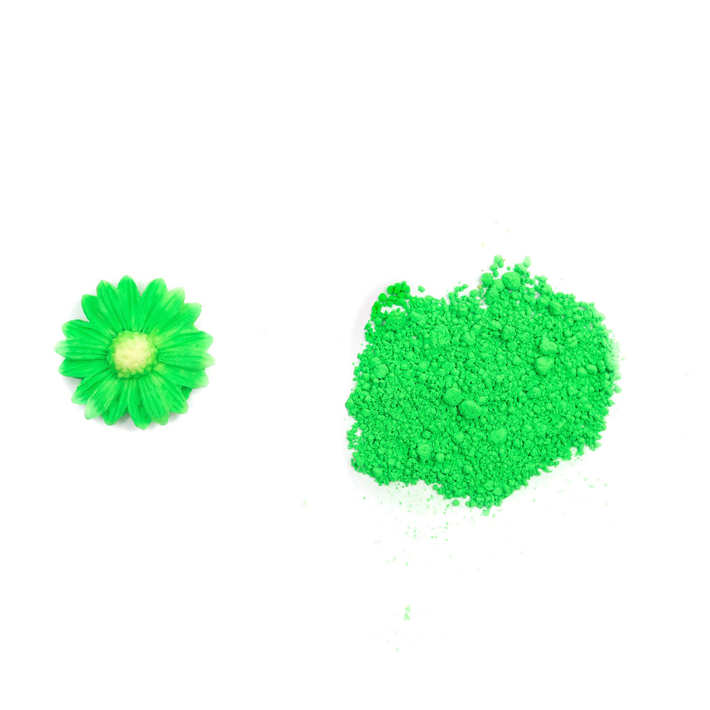Sunflower Sugar Art Neon Green Glow In The Dark Petal Dust Food Color - Deep, Rich Green Matte Powder Cake Accessories for Cake Decoration - 4 Grams Non-Toxic Baking