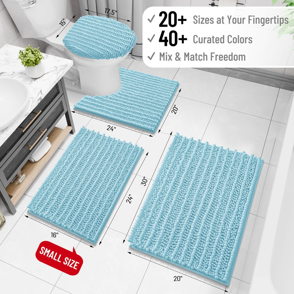 Arotive Bathroom Rugs Mat 24x16, Soft Absorbent Chenille Shaggy Bath Mat