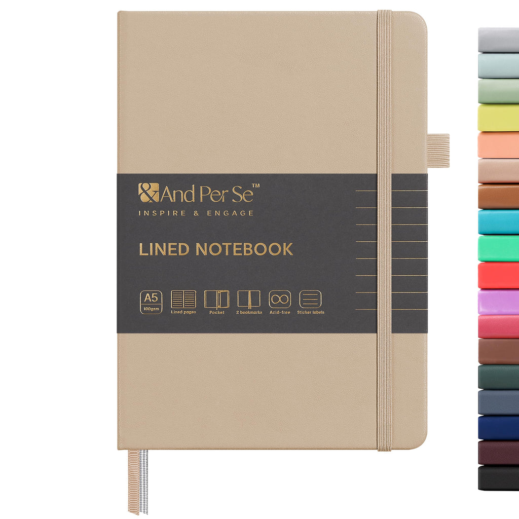 &And Per Se Blank Sketch Notebook, A5 Hardcover, 160 Pages 100gsm Thick Paper, Unlined Journal for Drawing, Doodling, Hand Lettering – Creative Gift for Artists, Designers, Writers (Pink)