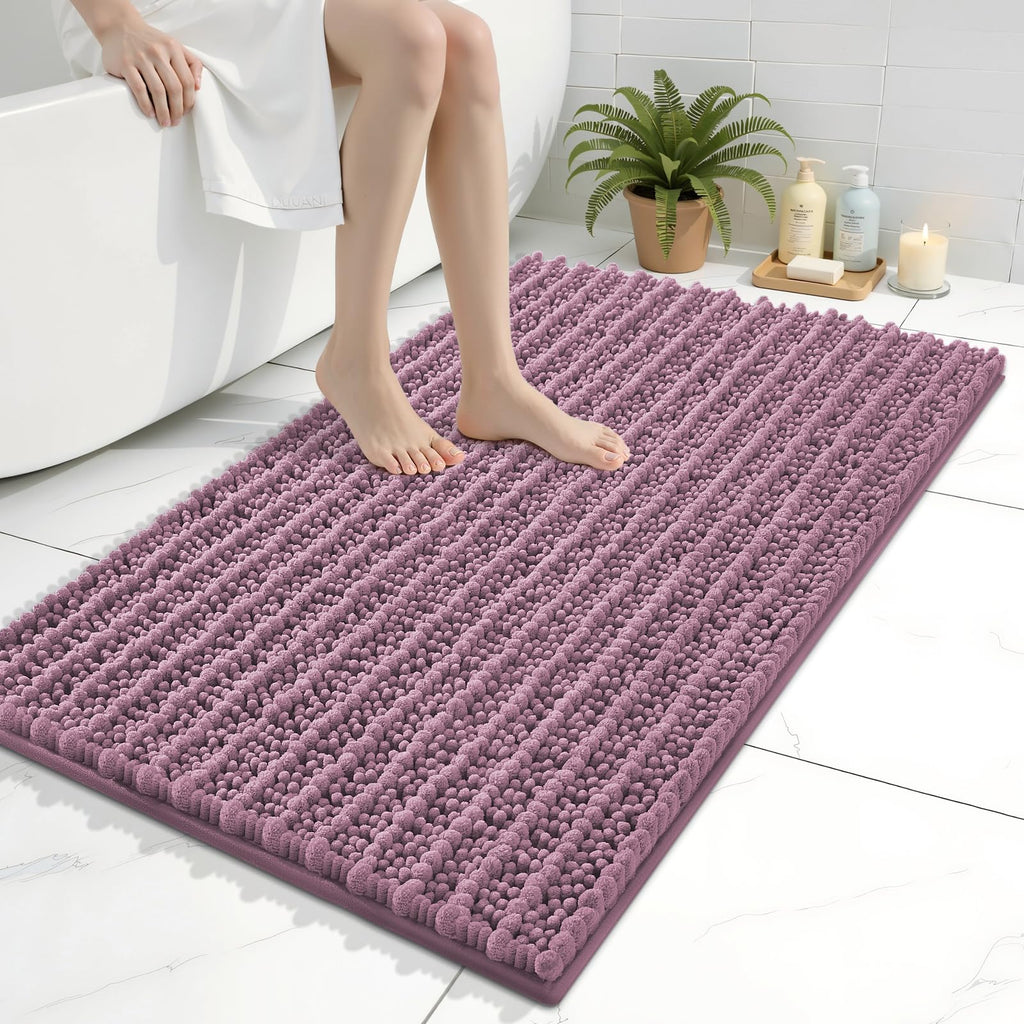 Arotive Bathroom Rugs Mat 36x24, Soft Absorbent Chenille Shaggy Bath Mat