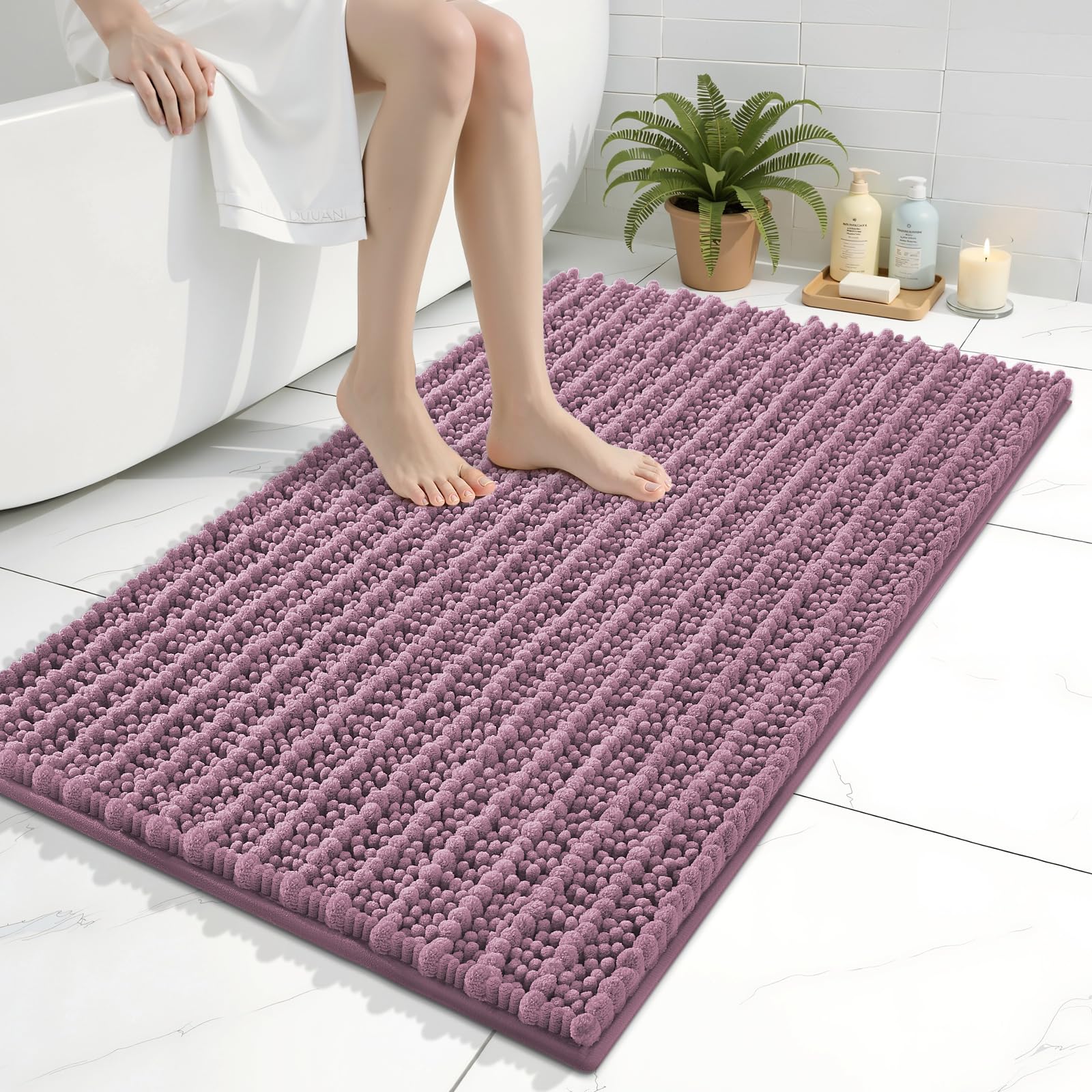 Arotive Bathroom Rugs Mat 36x24, Soft Absorbent Chenille Shaggy Bath Mat