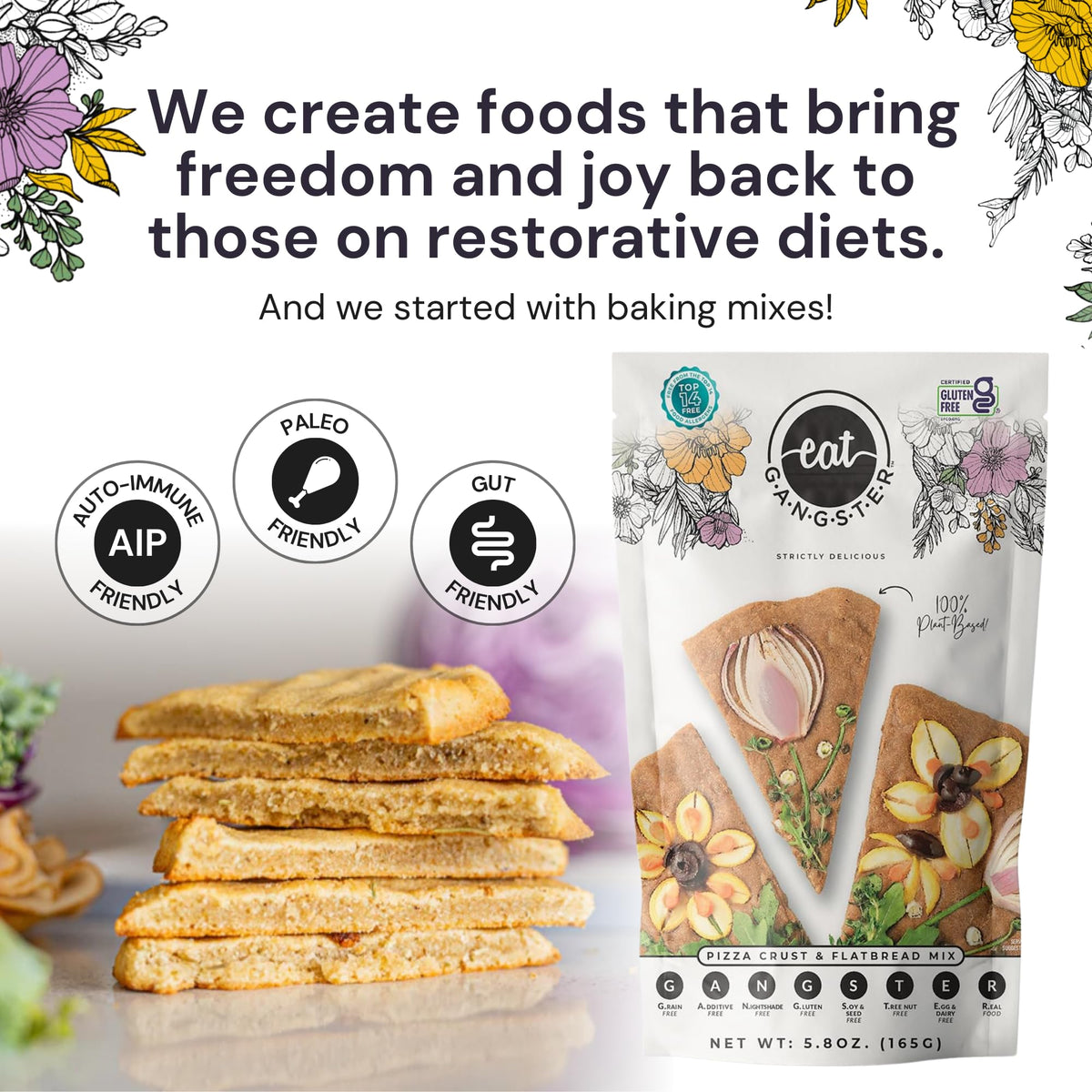 eat G.A.N.G.S.T.E.R. Allergy-Friendly Vegan Pizza Crust & Flatbread Mix