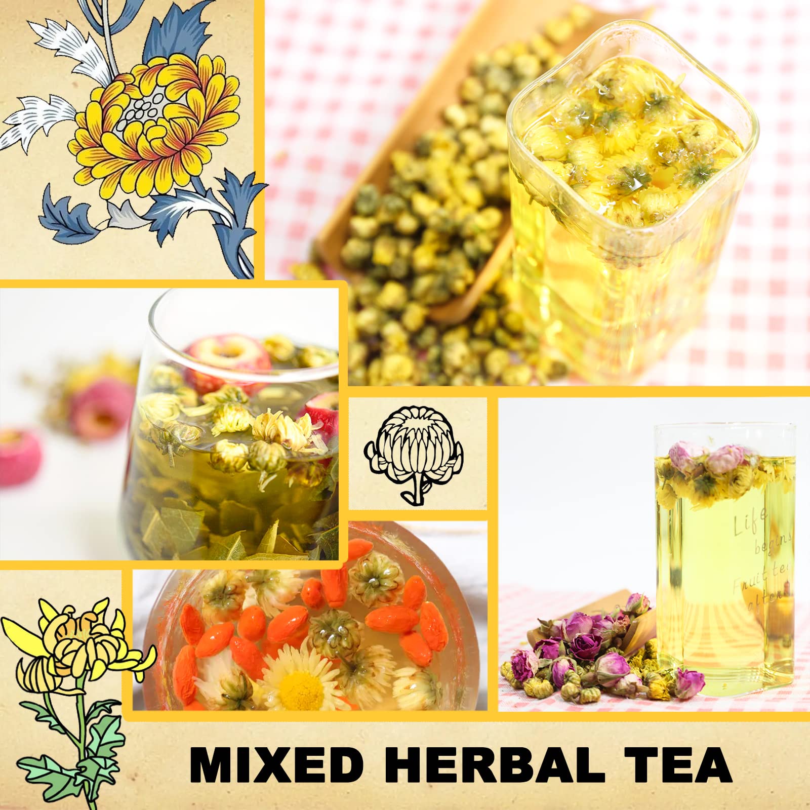 Olvvla - Chrysanthemum Tea, 4oz/114g, Dried Fetal Chrysanthemum Flowers