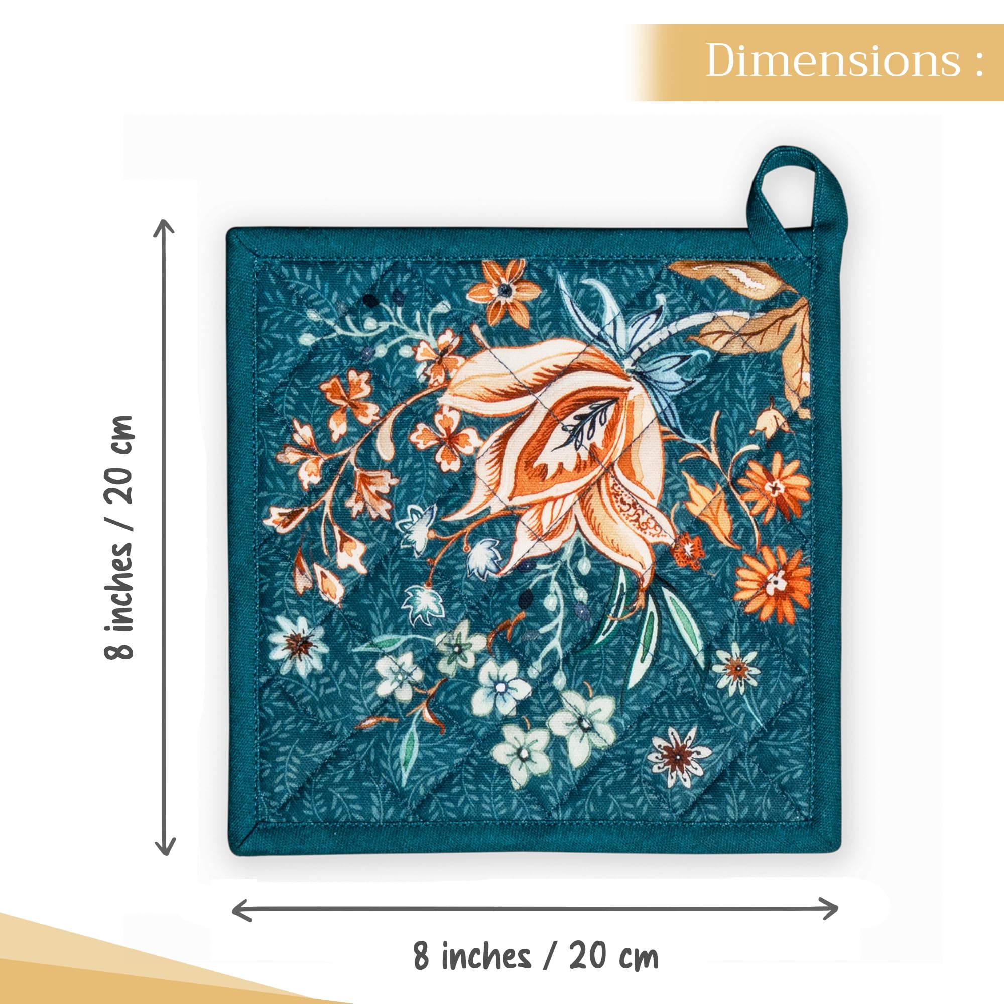 Maison d' Hermine Pot Holders 100% Cotton Potholders (8" x 8", Pack of 1)