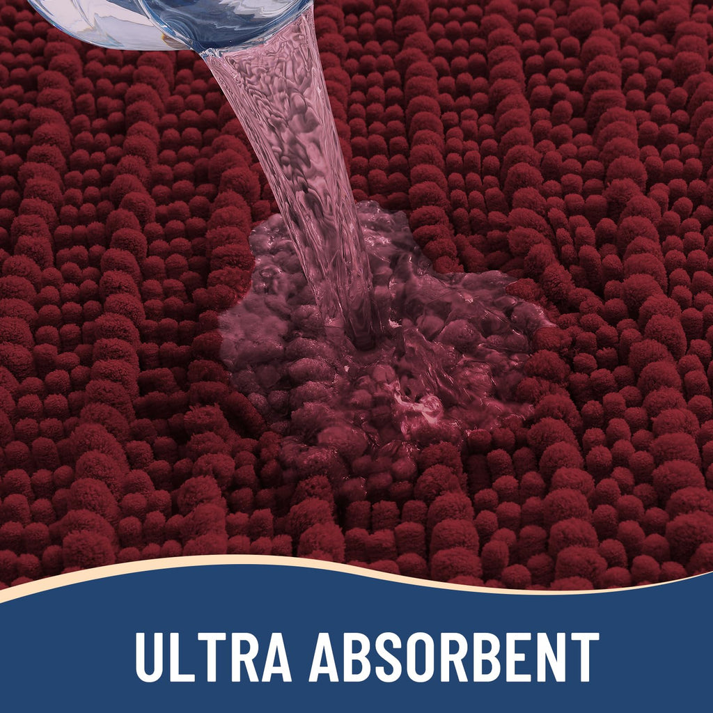Arotive Bathroom Rugs Mat 30x17, Soft Absorbent Chenille Shaggy Bath Mat