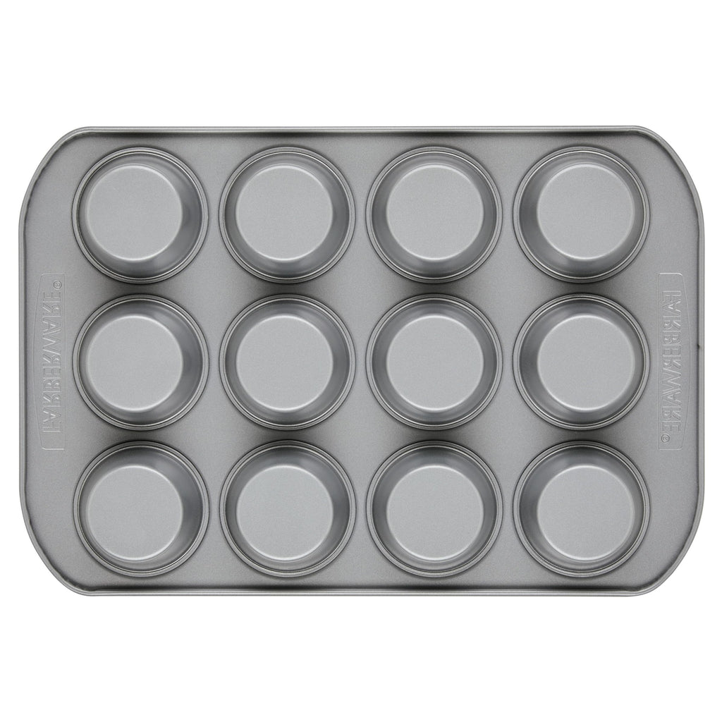 Farberware Bakeware Nonstick Muffin & Cupcake Pans, 12-Cup, Gray