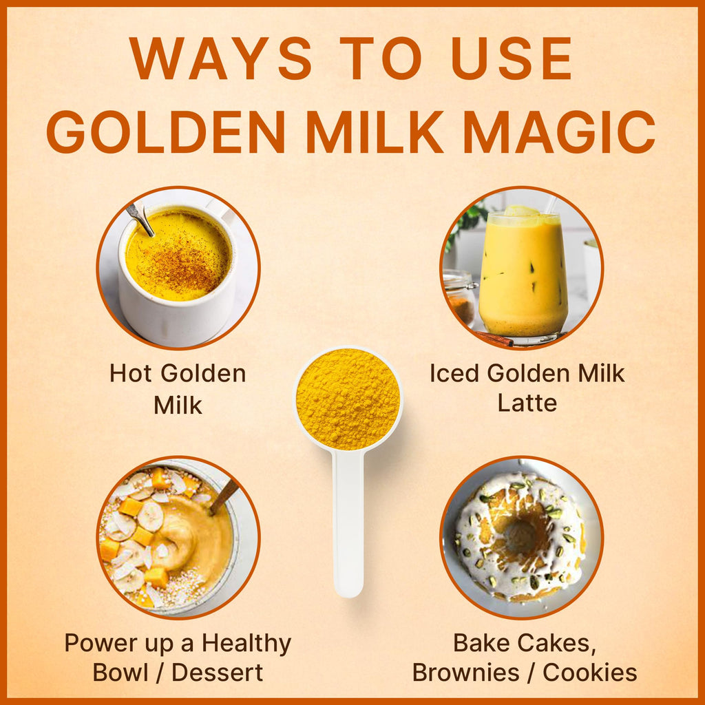 MEGAPLANTS Golden Milk Powder | Turmeric Ashwagandha Superfood Latte Mix