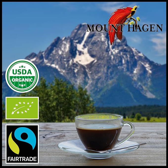 Mount Hagen Instant Espresso Coffee 3 Pack, Eco-friendly Organic Espresso Coffee Made From Medium Roast Arabica Beans, Freeze Dried Instant Coffee, Fair-Trade, Kosher [3x1.76oz/50g Jar]