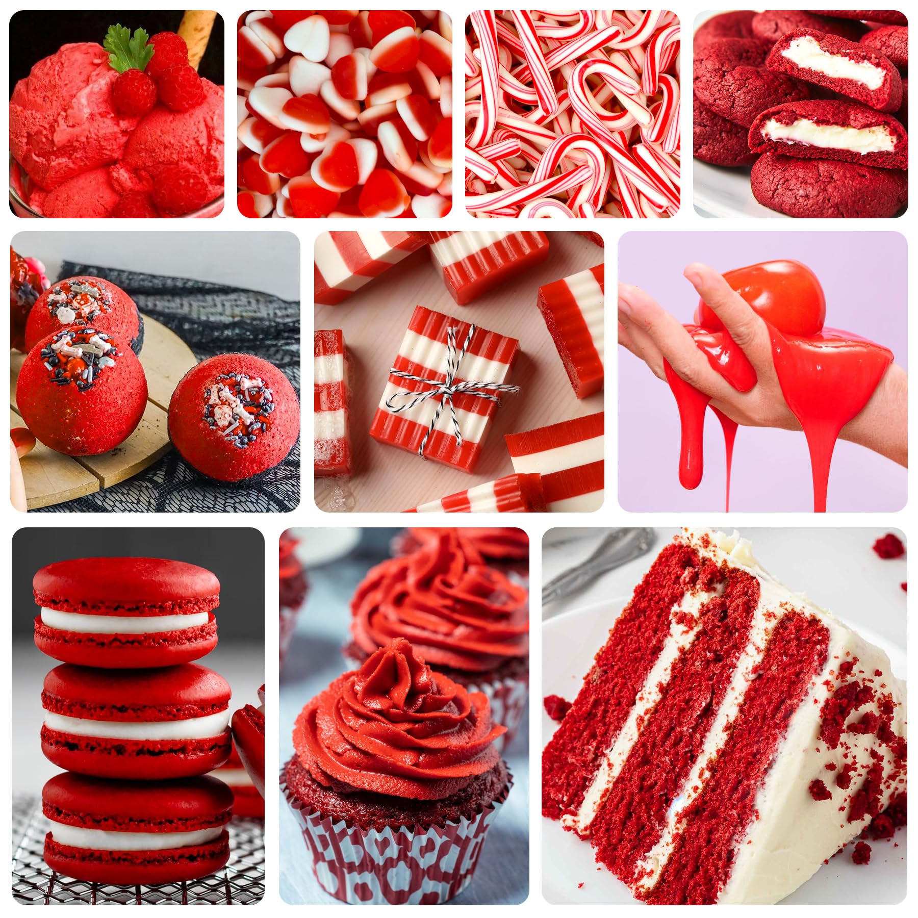 Red Food Coloring Liquid - Vibrant Liquid Icing Food Coloring Set for Baking, Cake Decorating, Easter Egg, Airbrush - Tasteless Food Dye for Fondant, Slime, DIY Crafts - 5.5 Fl.oz / 160ml Each