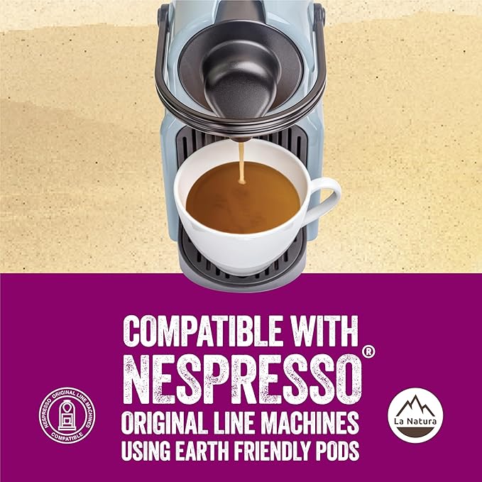 La Natura European-Style Beauty Coffee Pods - For Original Line Nespresso Machines - Espresso Roast with Biotin, Selenium, and Zinc for Healthy Hair, Skin, Nails - Pack of 60