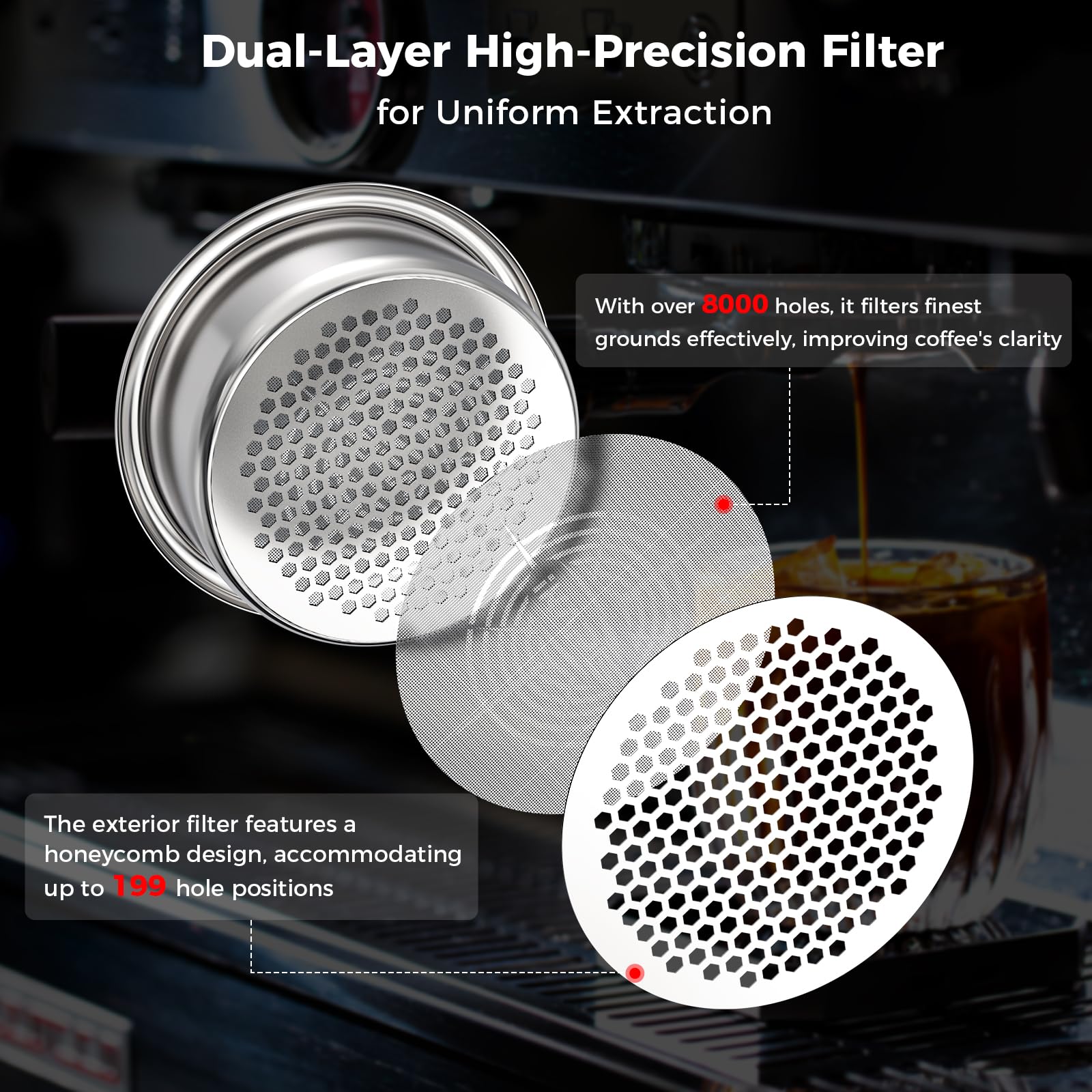 IKAPE 54mm Bottomless Naked Portafilter, Suitable for 54mm Breville Barista Series BES870/880 Machine & Solis Barista Machines (Bambino Plus Not Supported)