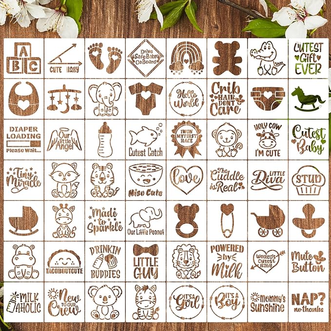 Baby Shower Stencils for Onesies 3"