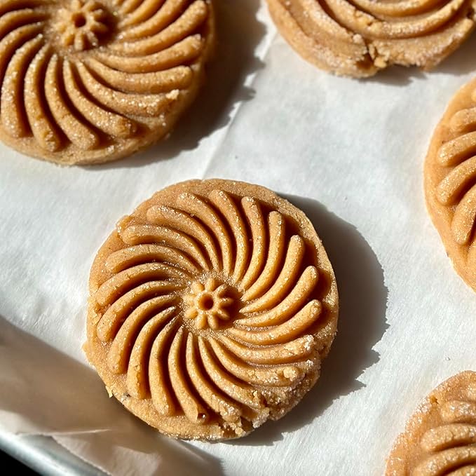 Wood Cookie Stamp, 2.5 Inch (Pinwheel Flower CS-045)
