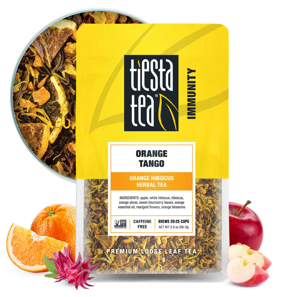 Tiesta Tea Strawberry Kiwi Herbal Tea Loose Leaf Fruit Tea Blend 16oz