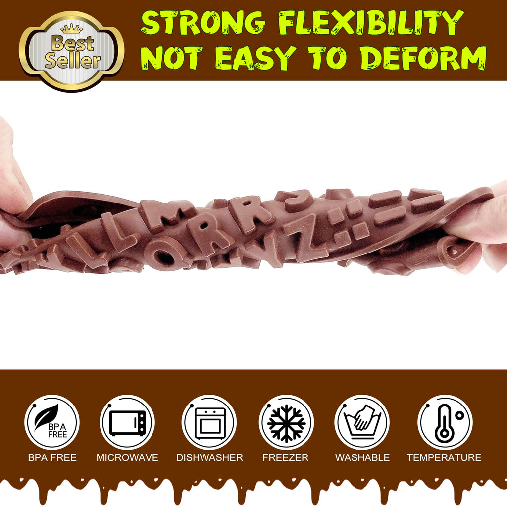 RUGVOMWM Silicone Letter Mold Chocolate Molds - Non-Stick Letter Chocolate Mold, Made of Food Grade Silicon, Perfect for Cake Decoration, Candy, Chocolate, Birthday Party - 4 Pack
